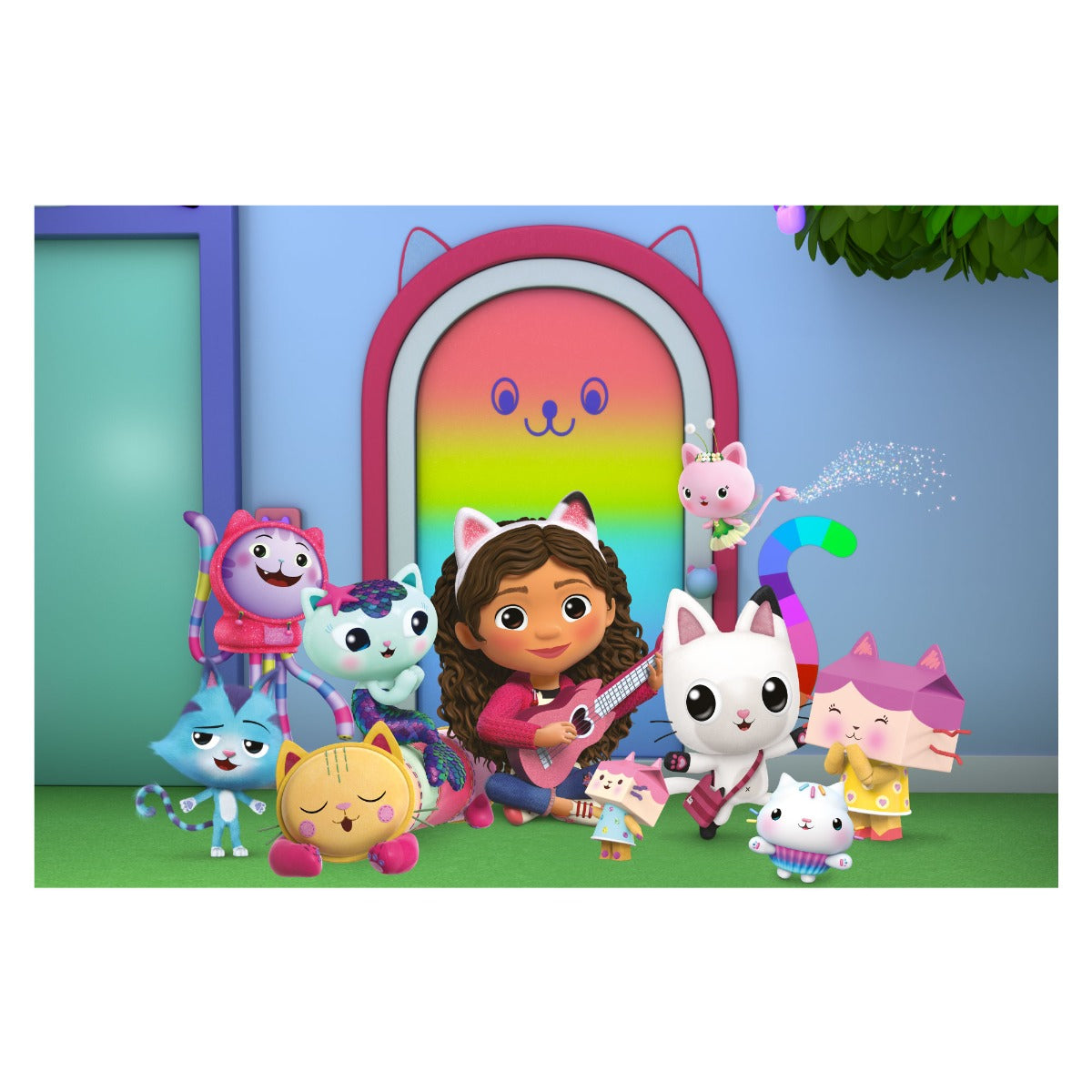 Gabby's Dollhouse Mural - Gabby and Friends Playing Guitar Full Wall Mural