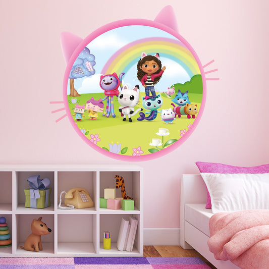 Gabby's Dollhouse Wall Sticker - Gabby and Friends Pink Cat Circle