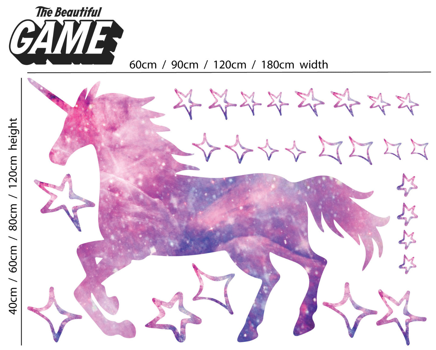 Unicorn Wall Sticker Galaxy Unicorn and Stars Set