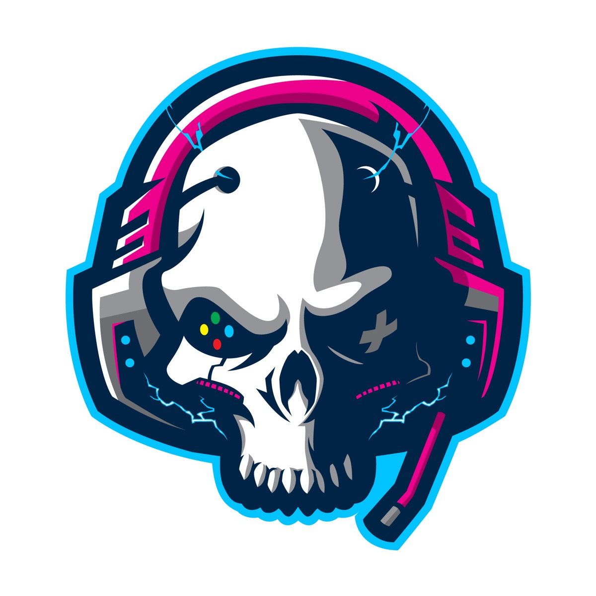 Gaming Wall Sticker - Gamer Skull Headset