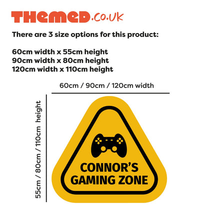 Personalised Name Gaming Warning Sign Wall Sticker