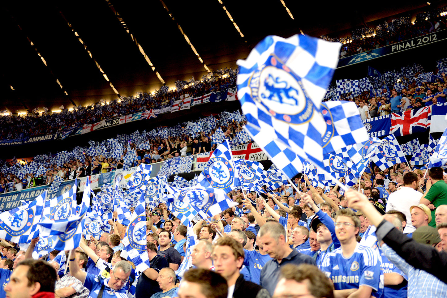 Chelsea FC - Stamford Bridge Stadium Full Wall Mural - Crowd & Flags