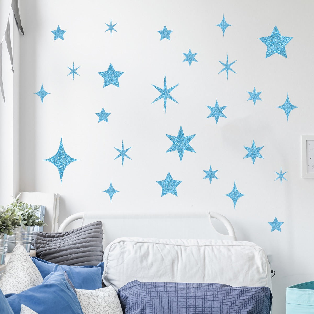 Kids Wall Sticker - Glitter Stars Wall Decal Set