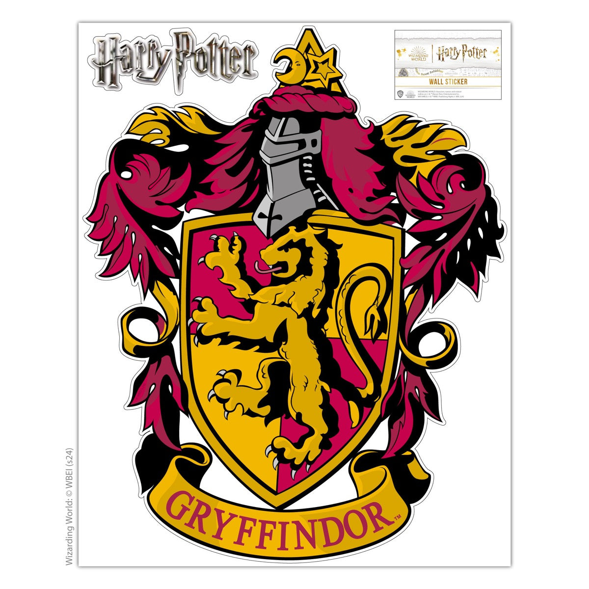 HARRY POTTER Wall Sticker - Gryffindor Crest Wall Decal Wizarding World Art
