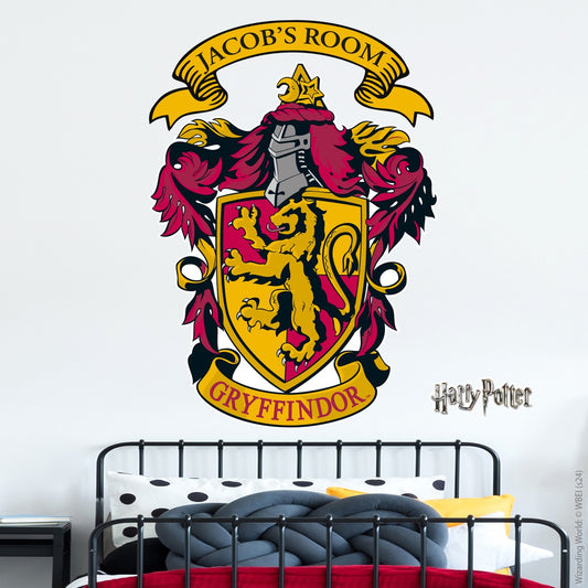 HARRY POTTER Wall Sticker - Gryffindor Personalised Crest Wall Decal Wizarding World Art