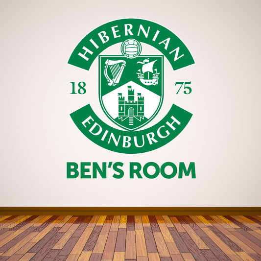 Hibernian Hibs Crest Personalised Name Wall Sticker