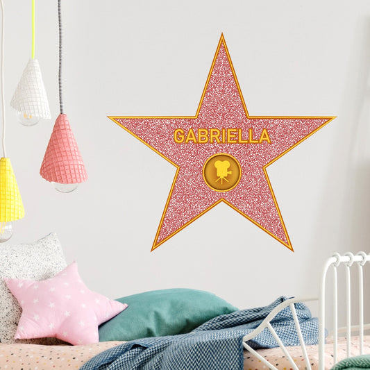 Personalised Name Wall Sticker - Hollywood Star Decal Wall Art