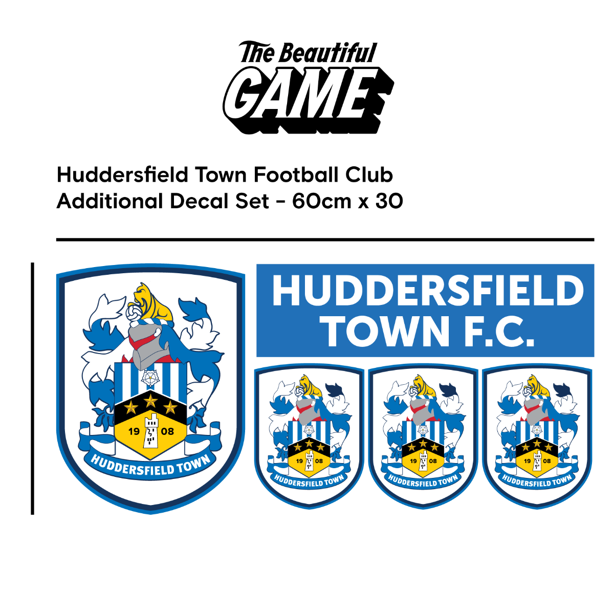 Huddersfield Town Football Club - Crest & Personalised Name + Terriers Wall Sticker Set