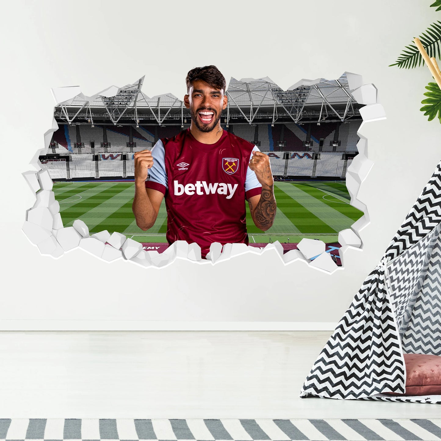 West Ham United Wall Sticker - Paqueta 23/24 Broken Wall Sticker Football Art