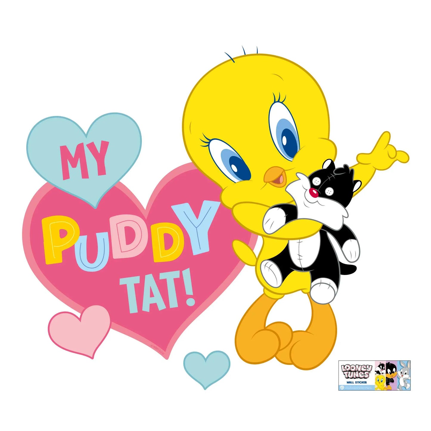 Looney Tunes Wall Sticker - Baby Tweety and Sylvester My Puddy Tat Wall Decal Art