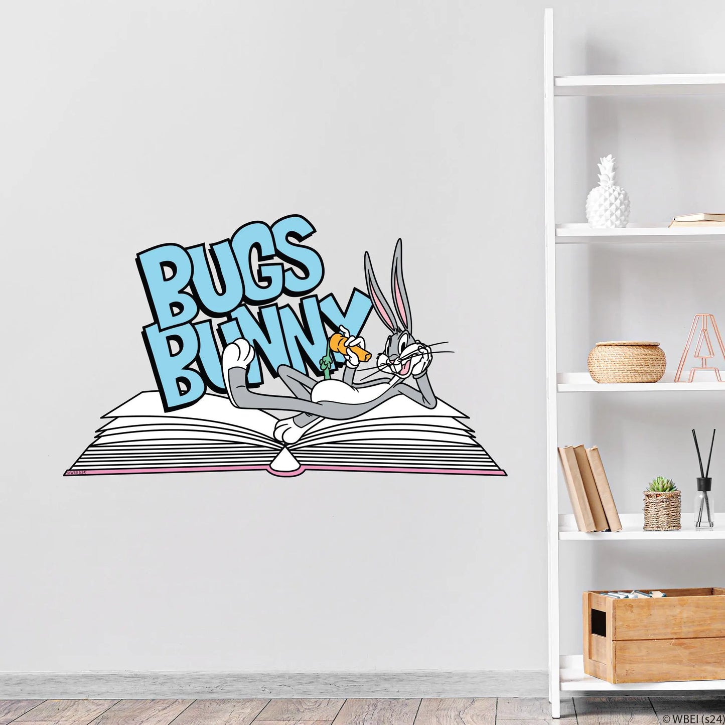 Looney Tunes Wall Sticker - Bugs Bunny Lay on Book Wall Decal Art
