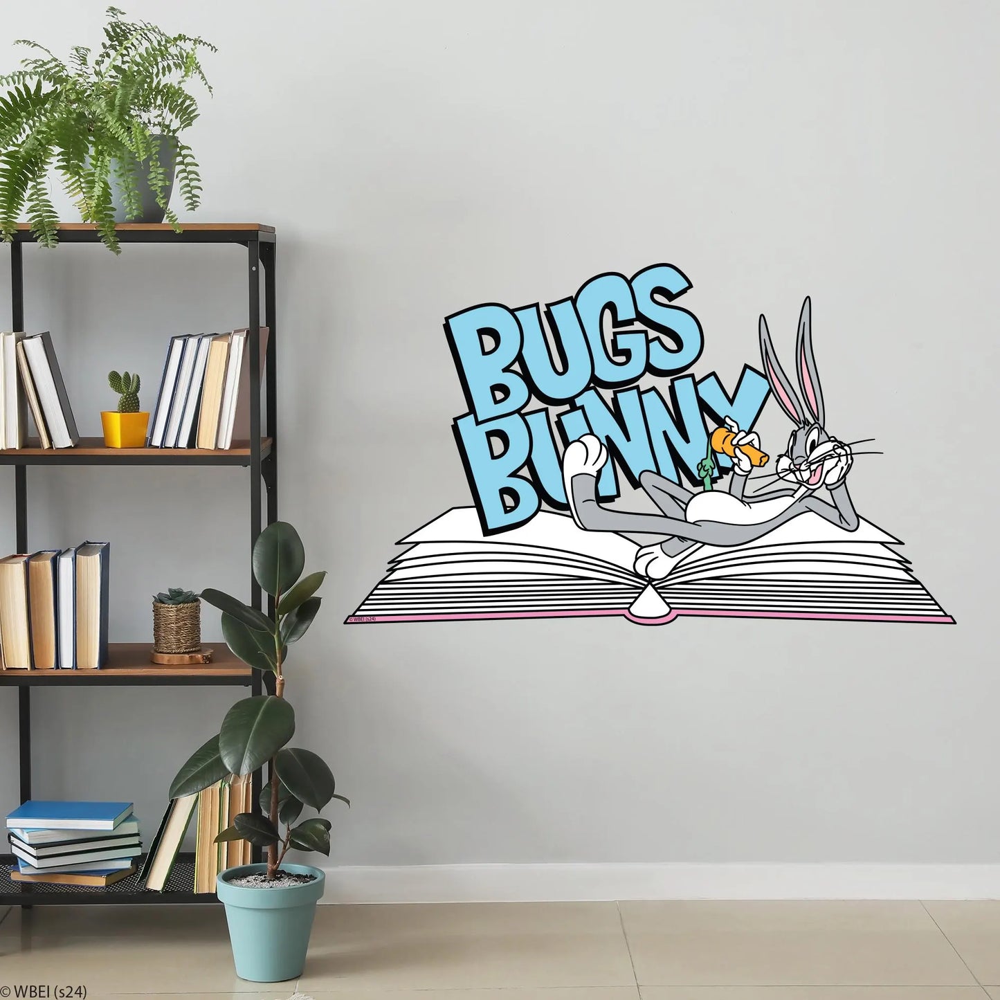 Looney Tunes Wall Sticker - Bugs Bunny Lay on Book Wall Decal Art