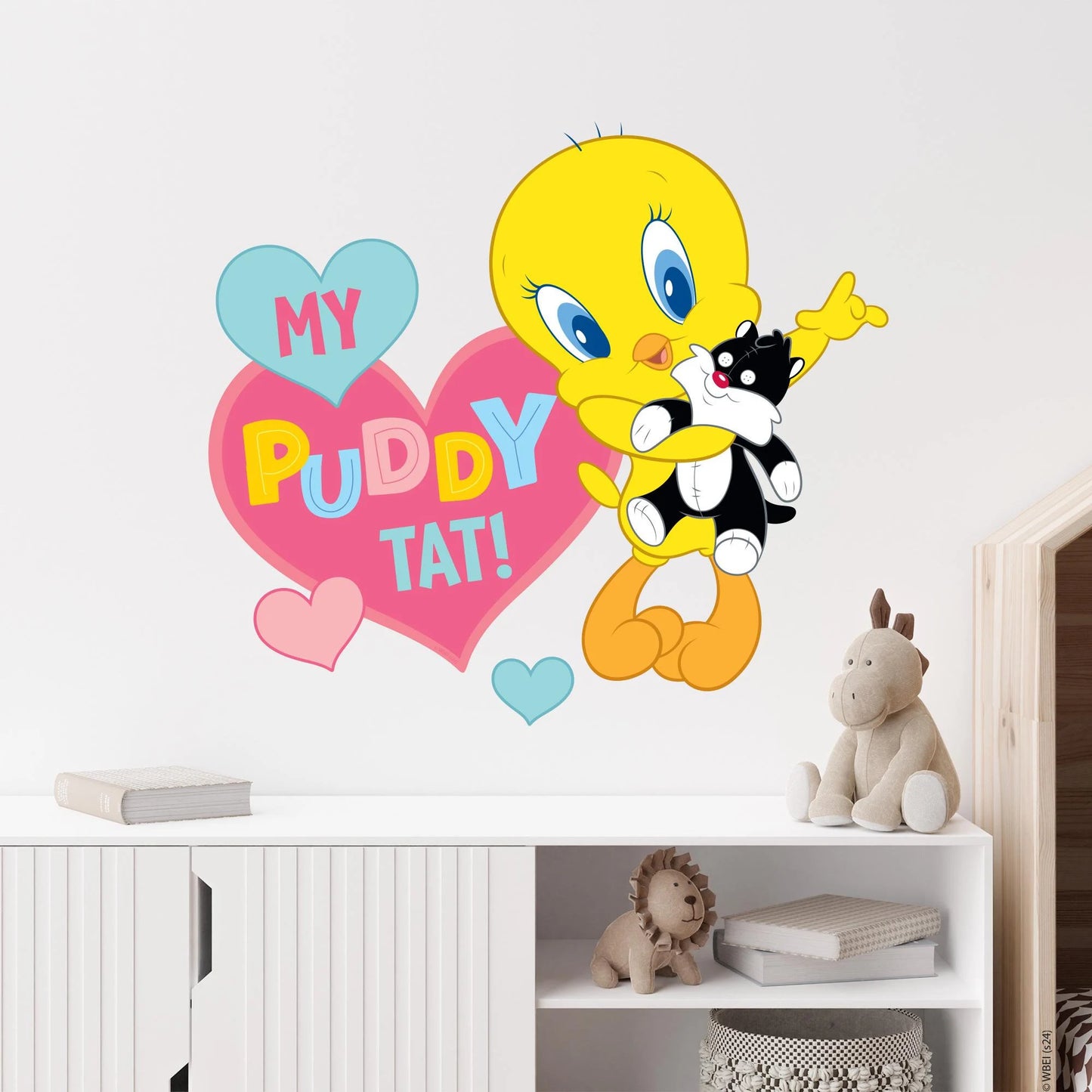Looney Tunes Wall Sticker - Baby Tweety and Sylvester My Puddy Tat Wall Decal Art