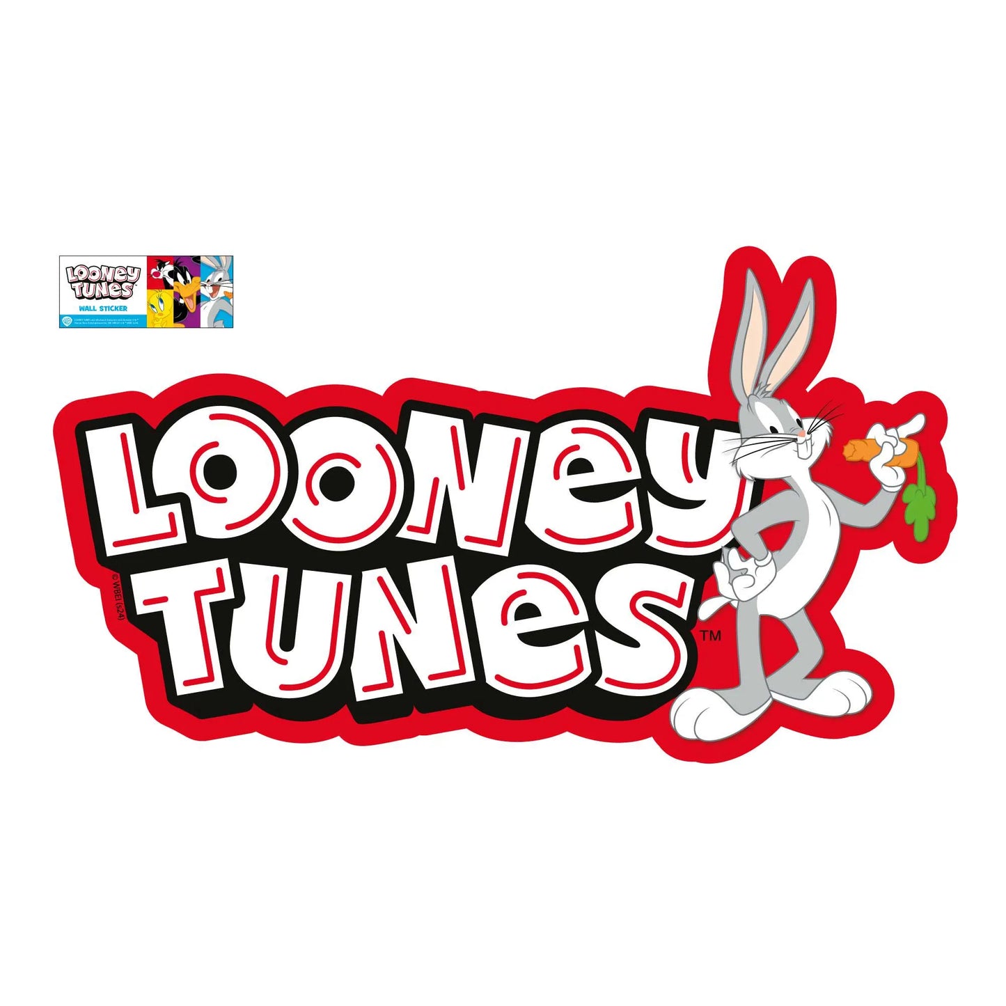 Looney Tunes Wall Sticker - Bugs Bunny with Logo Wall Decal Art