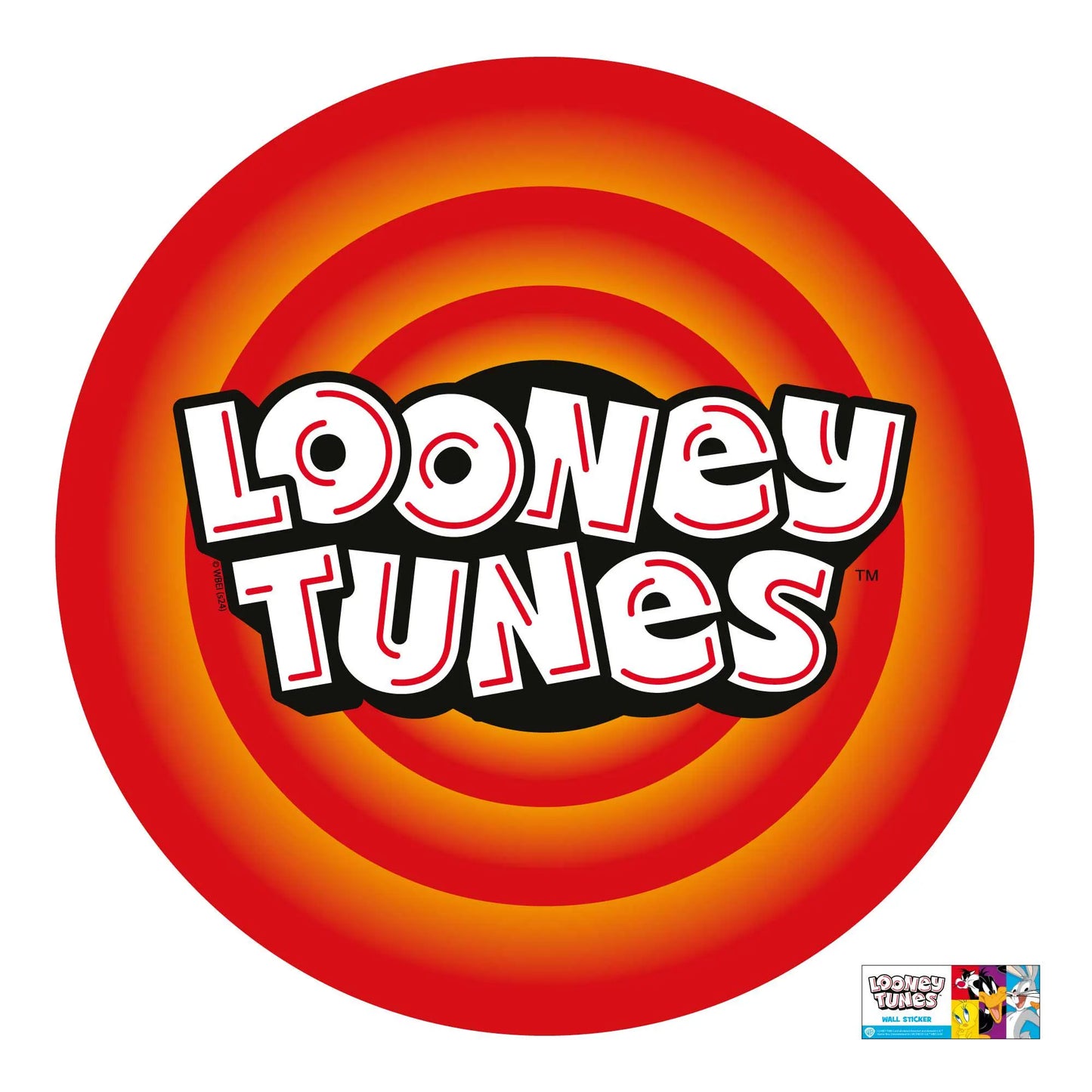 Looney Tunes Wall Sticker - Circle Logo Wall Decal Art