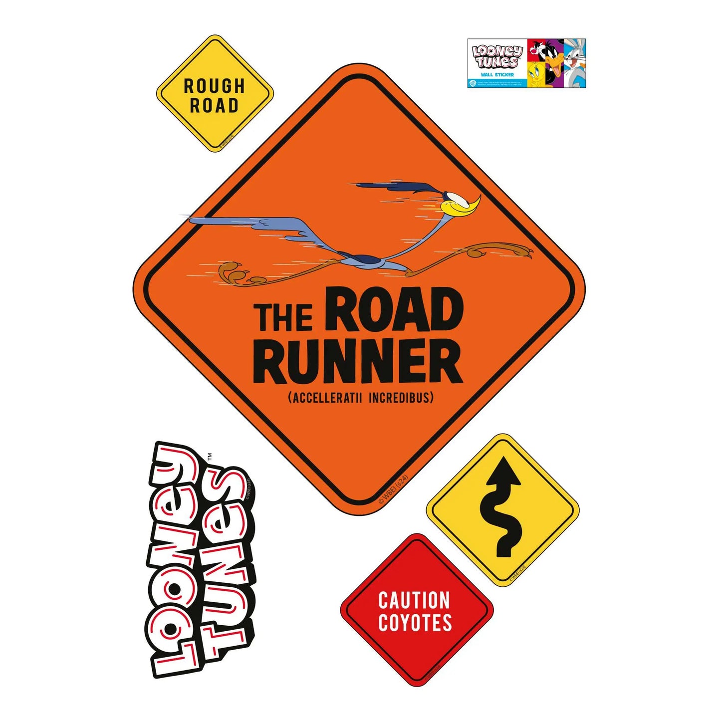 Looney Tunes Wall Sticker - Road Runner Sign Wall Decal Art