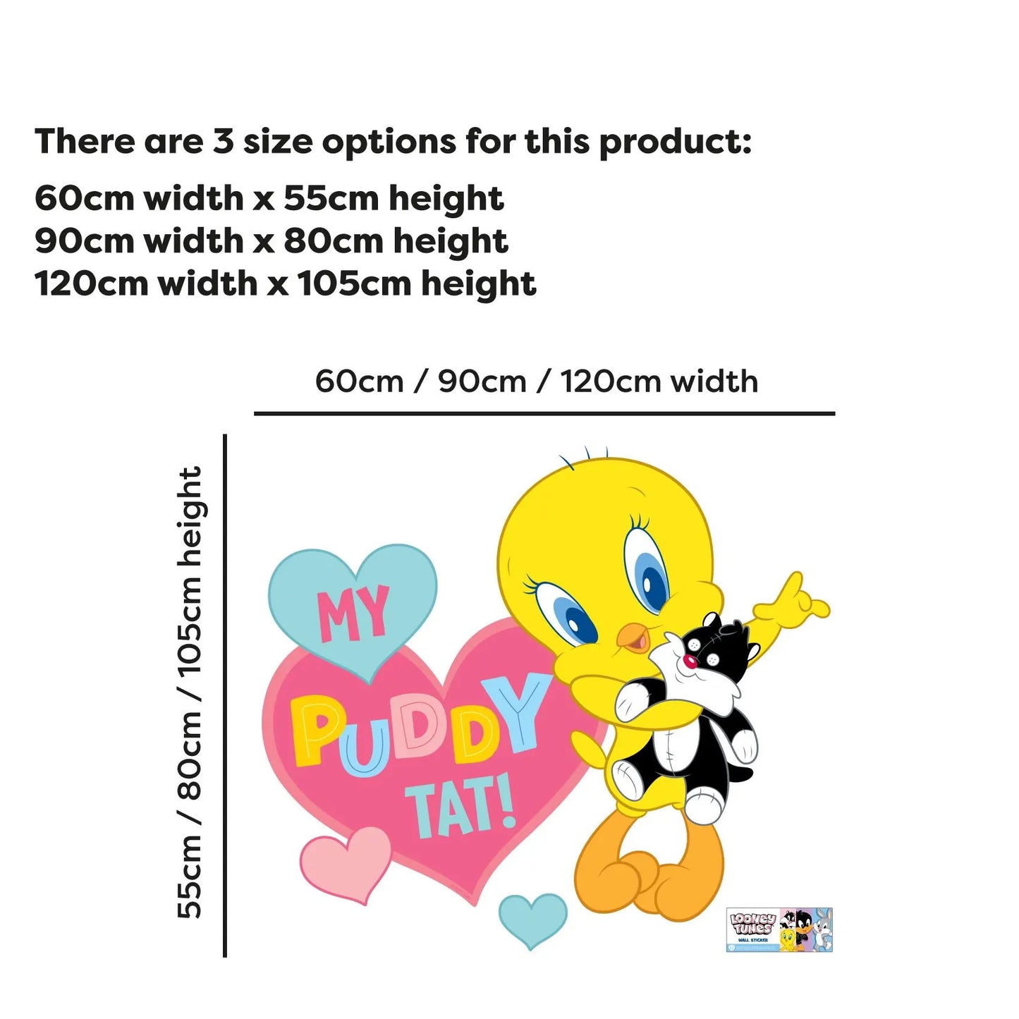 Looney Tunes Wall Sticker - Baby Tweety and Sylvester My Puddy Tat Wall Decal Art