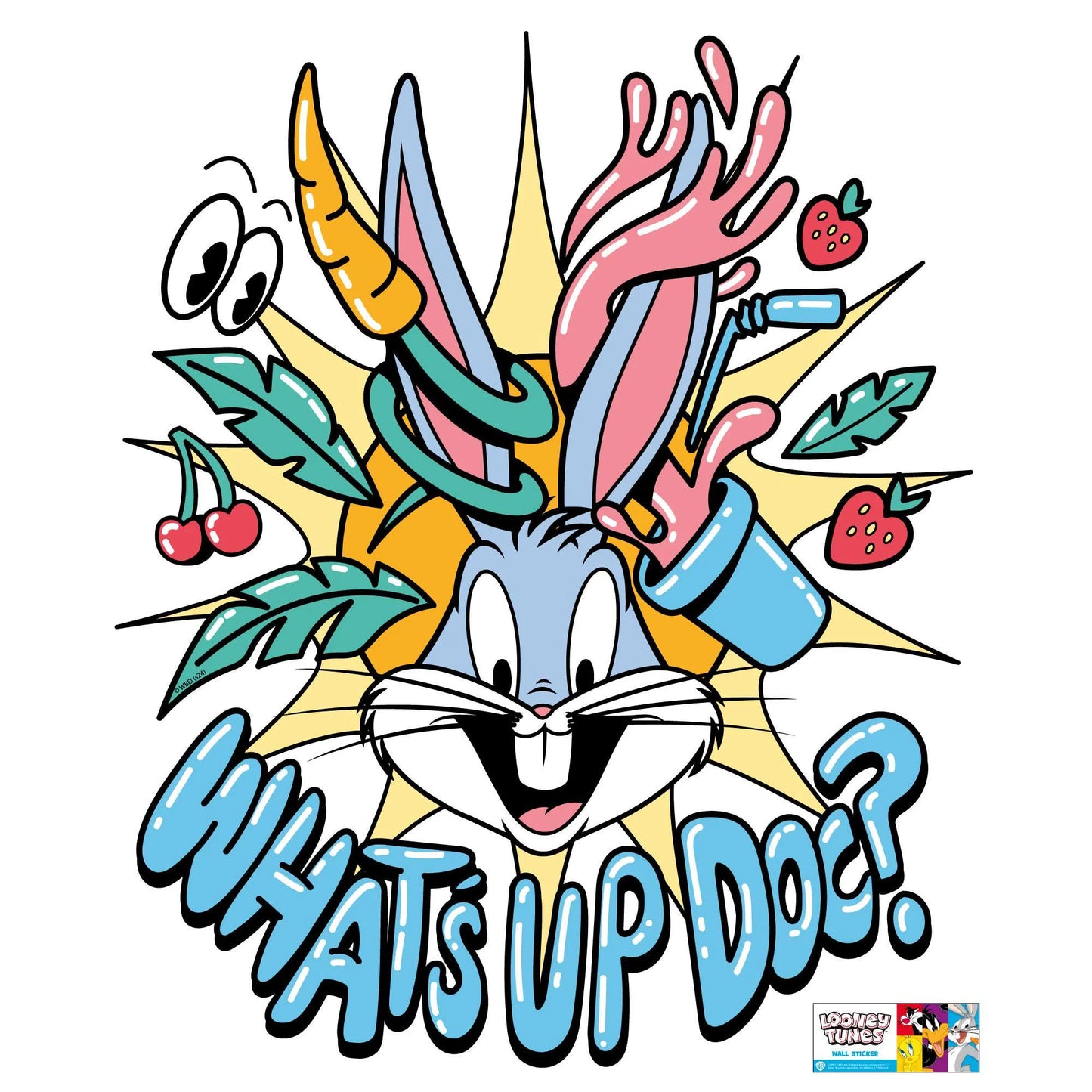 Looney Tunes Wall Sticker - Bugs Bunny What's Up Doc Explosion Wall Decal Art