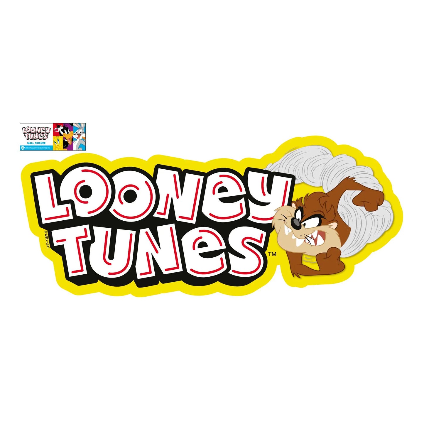 Looney Tunes Wall Sticker - Taz With Logo Wall Decal Art