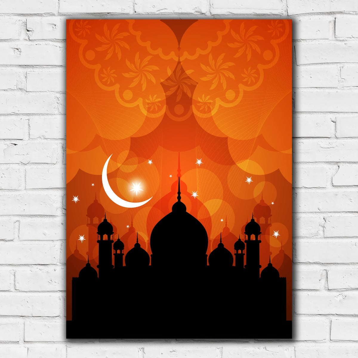 Islamic Print - Mosque Silhouette Orange