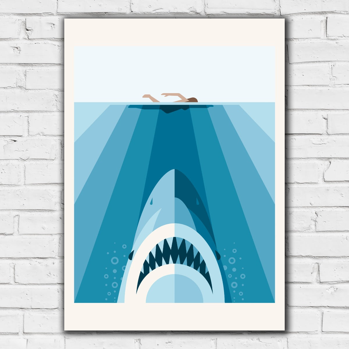 Jaws Print - Minimal Swimming Shark