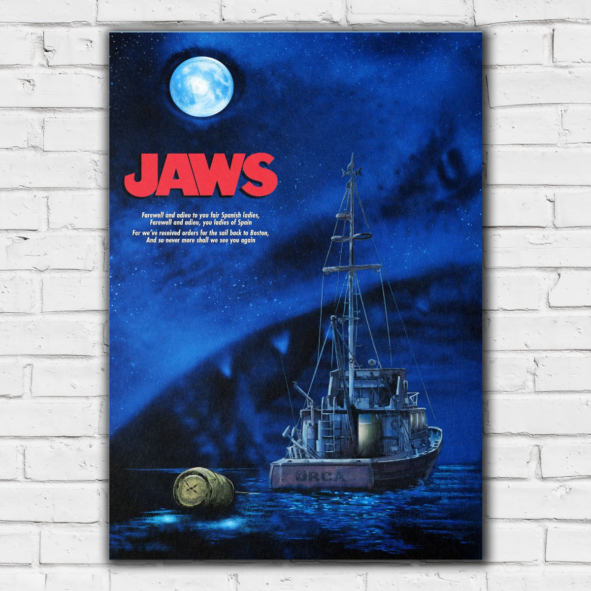Jaws Print - Night Time Boat Shark