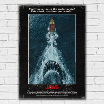 Jaws Print - Shark Chasing Boat on Ocean