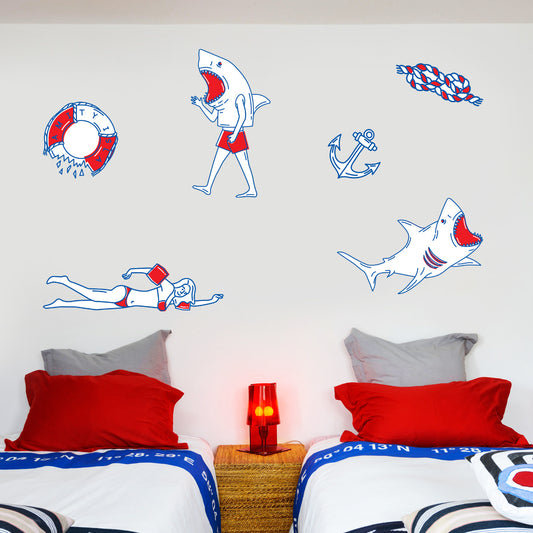 Jaws Beach Wall Sticker