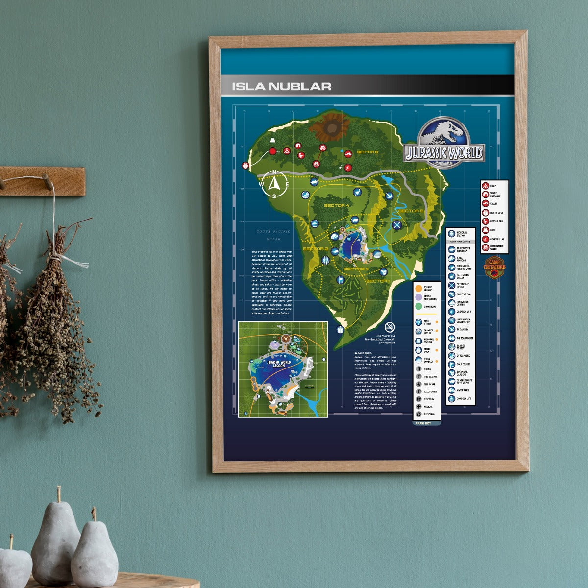 Jurassic World Camp Cretaceous Print - Isla Nublar Map