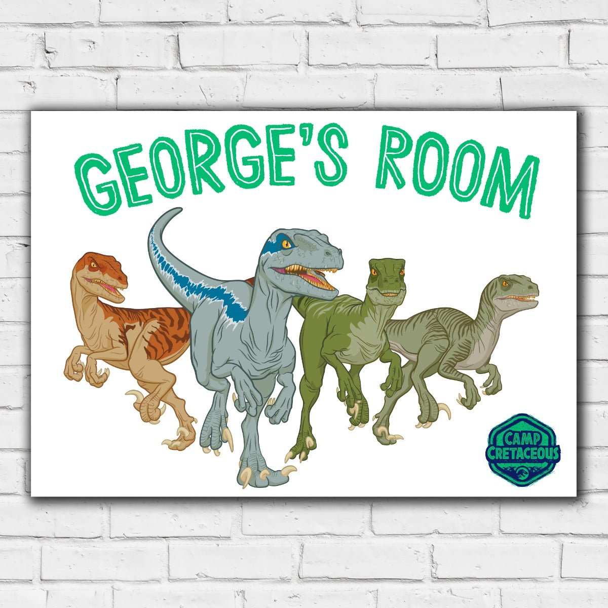 Jurassic World Camp Cretaceous Print - Raptor Group Personalised