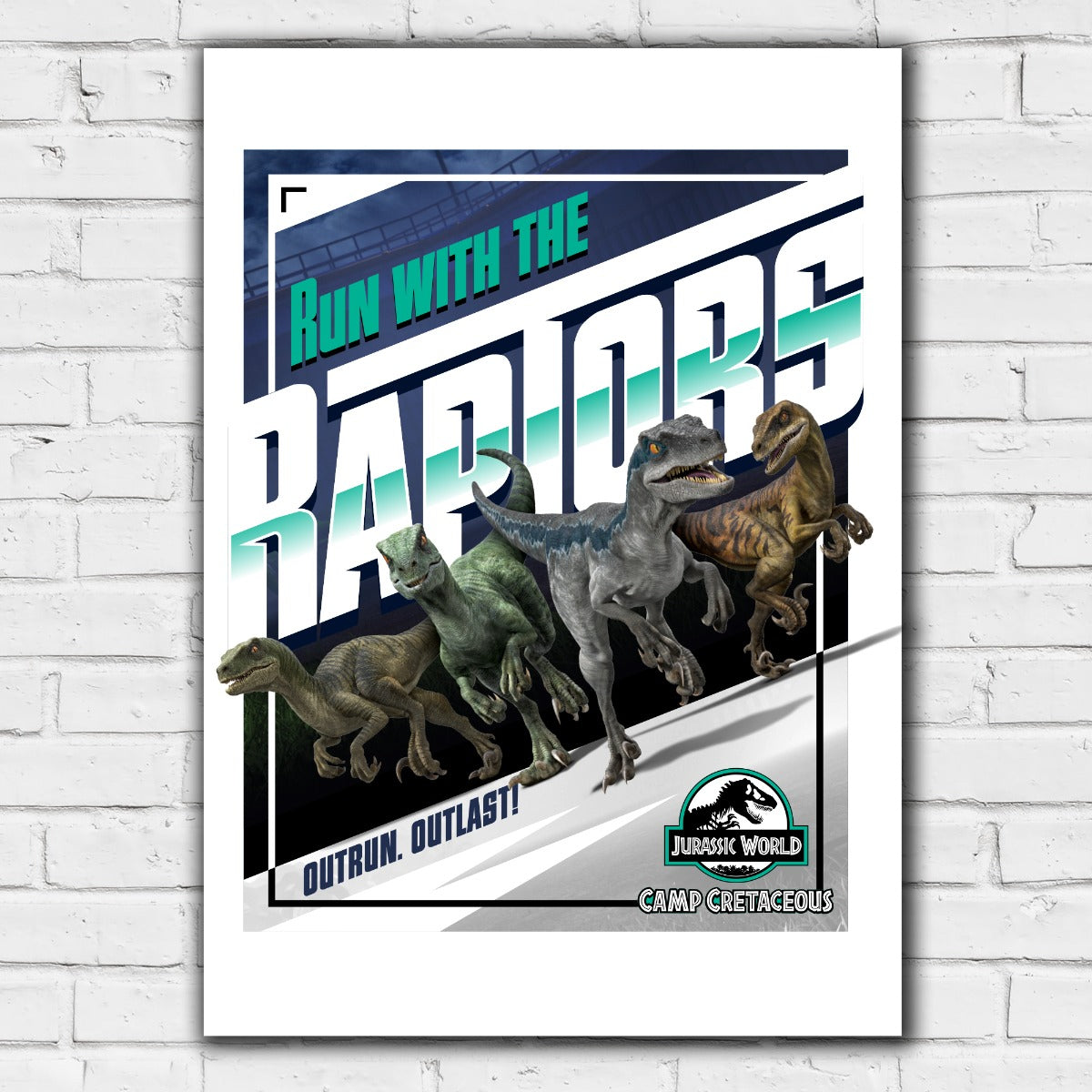 Jurassic World Camp Cretaceous Print - Run with the Raptors