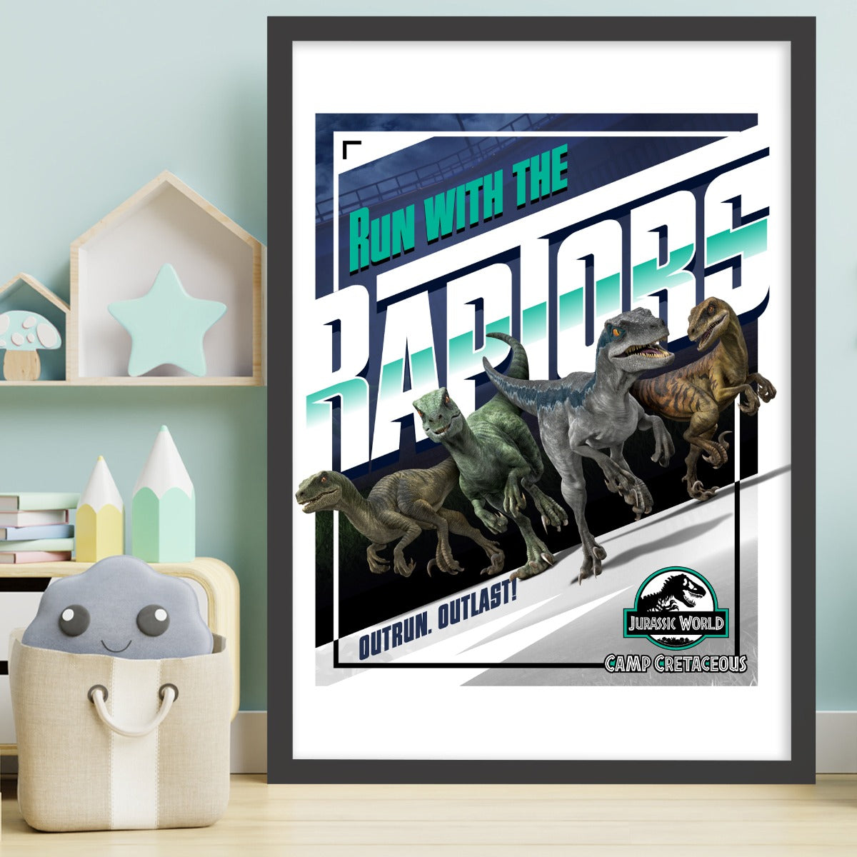 Jurassic World Camp Cretaceous Print - Run with the Raptors