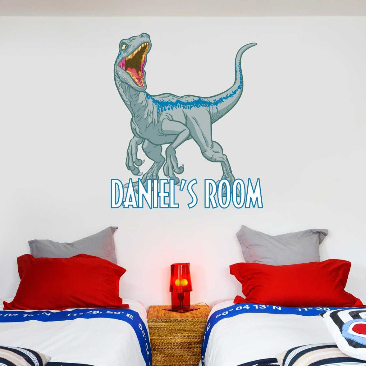 Jurassic World Fallen Kingdom Velociraptor Dinosaur Personalised Wall Sticker