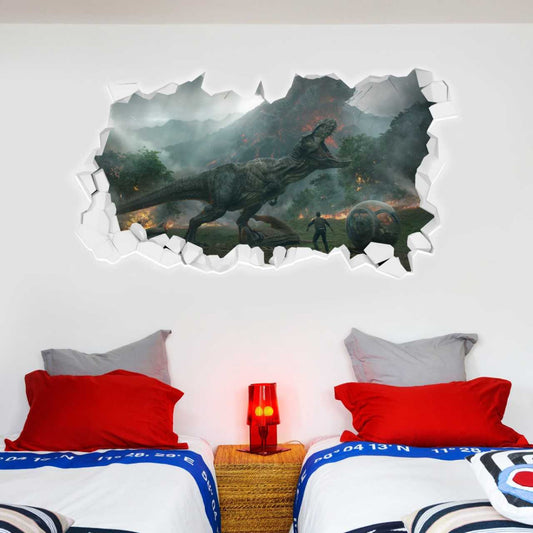 Jurassic World Fallen Kingdom T-Rex Dinosaur Smashed Wall Sticker