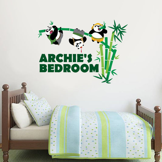Kung Fu Panda Personalised Pandas Wall Sticker