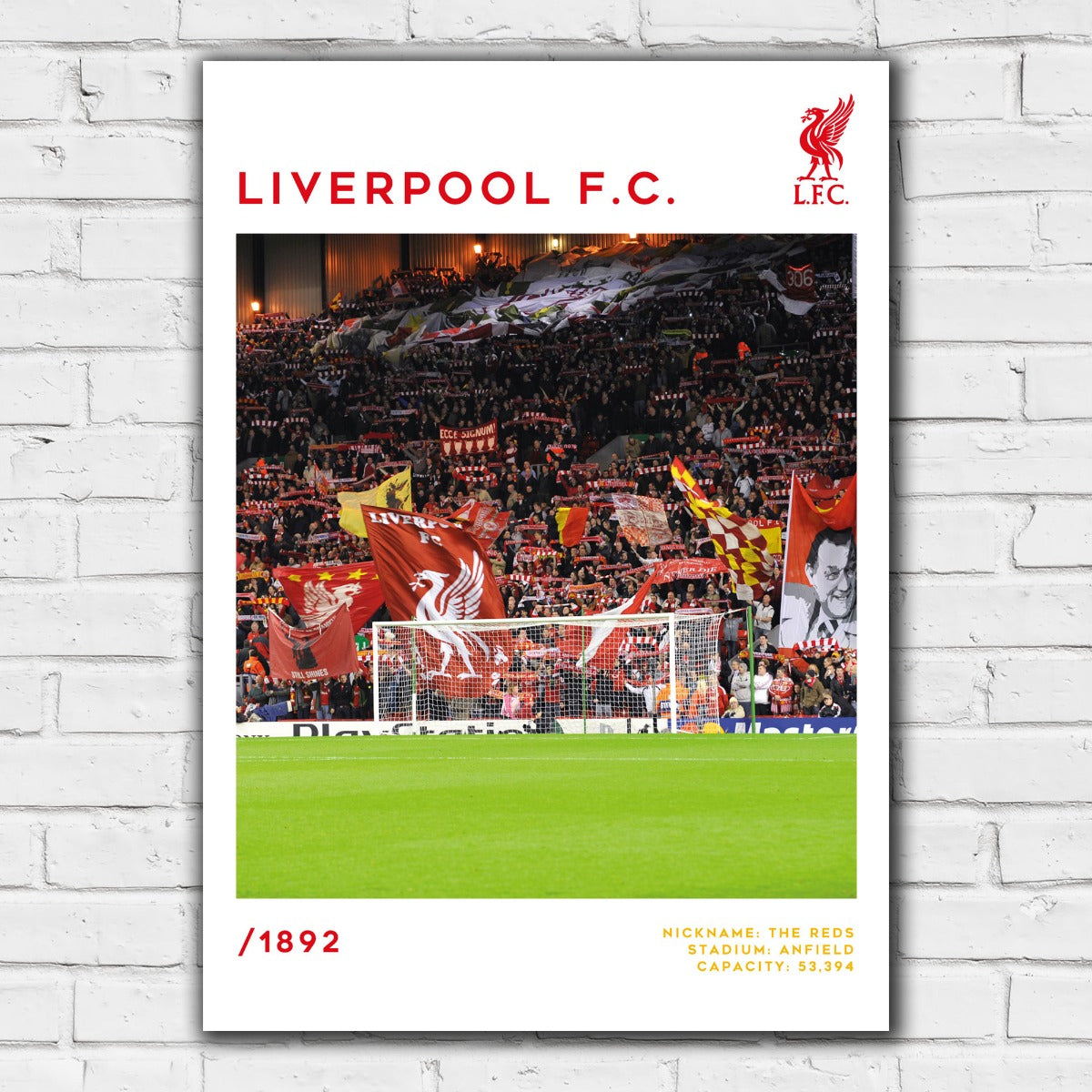 Liverpool FC Print - Kop End Stadium Stats Poster