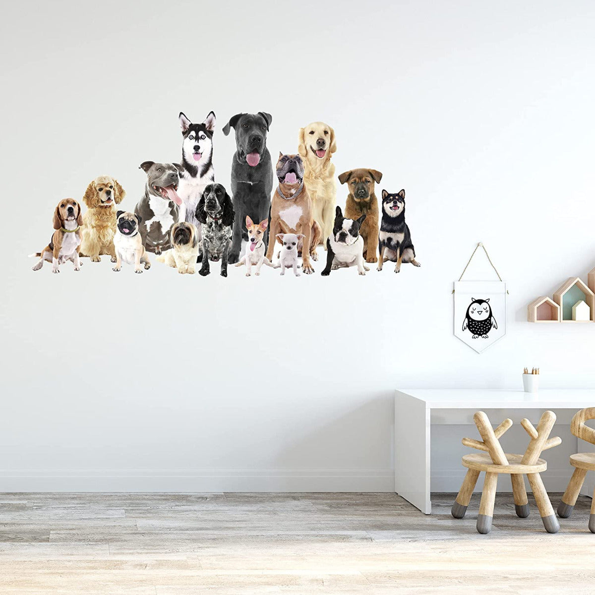 Large Dog Group Wall Sticker