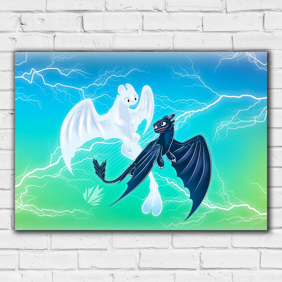 How To Train Your Dragon Print - Light Fury and Night Fury Print