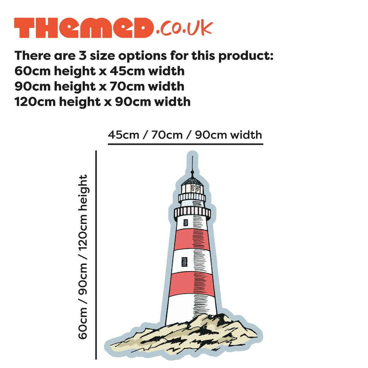 Bathroom Wall Sticker - Lighthouse Sketch Wall Decal