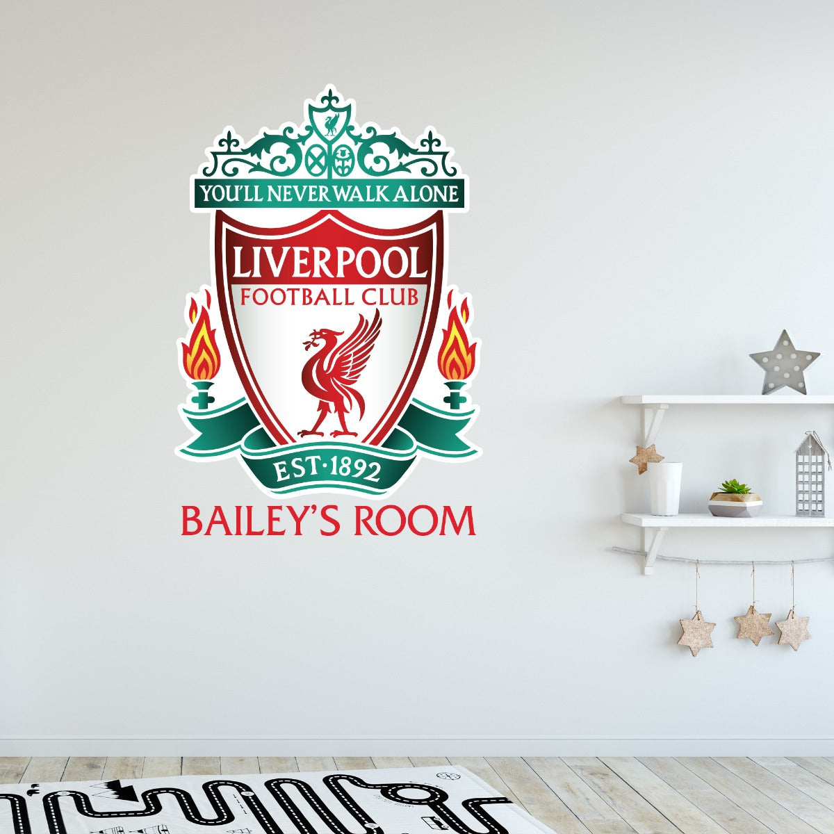 Liverpool Football Club - Personalised Name & Crest Wall Decal Wall Sticker