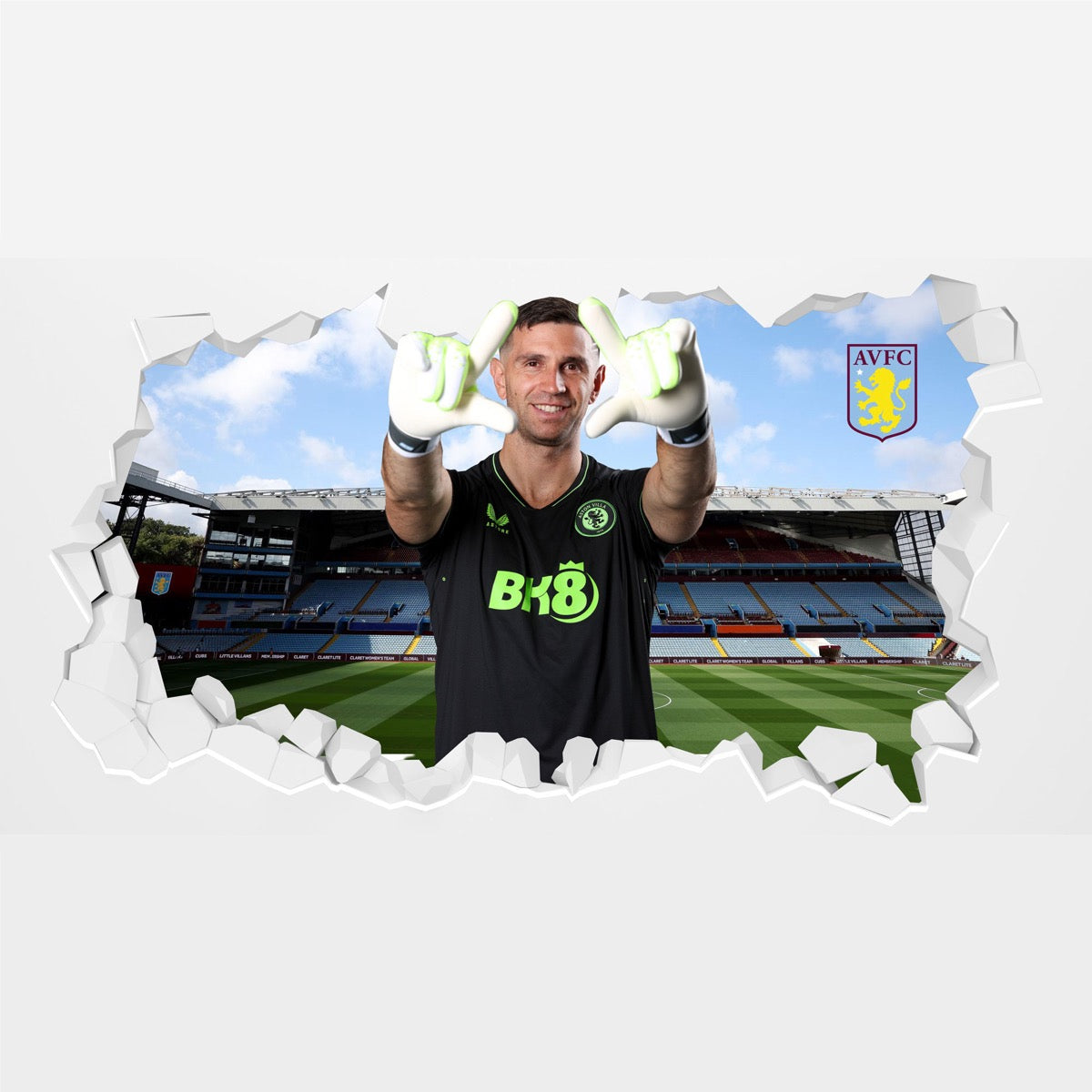 Aston Villa Football Club - Martinez 23-24 Broken Wall Sticker