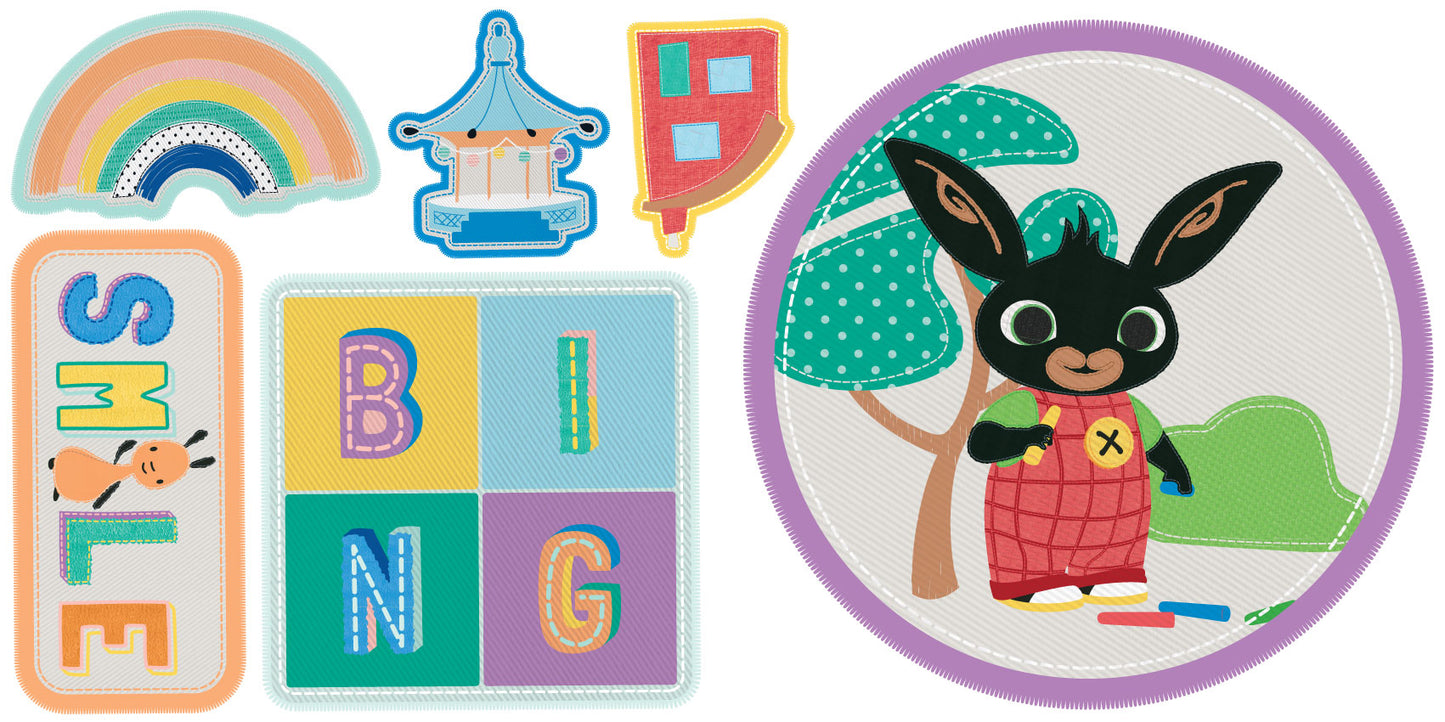 Bing Wall Sticker - Messy Play Badges Decal Set