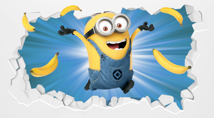 Despicable Me - Minion Bananas Broken Wall Sticker