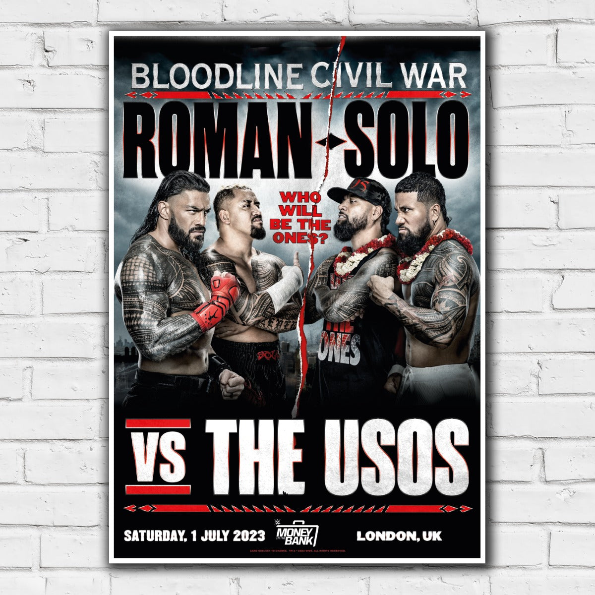 WWE Print - Money in the Bank Bloodline Civil War Poster