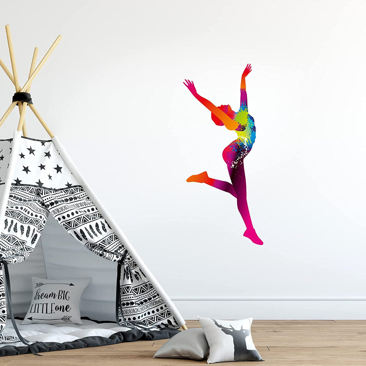 Multicolour Dancer Paint Splatter Wall Sticker