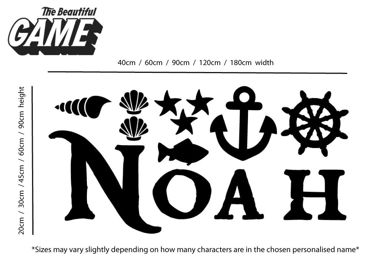 Pirate Wall Sticker Nautical Personalised Name