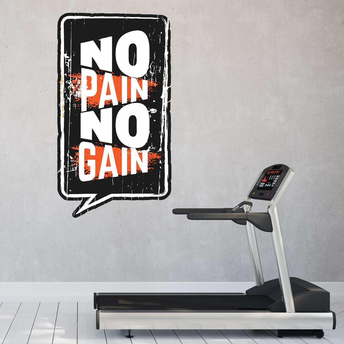 Gym Wall Sticker - No Pain No Gain Speech Bubble