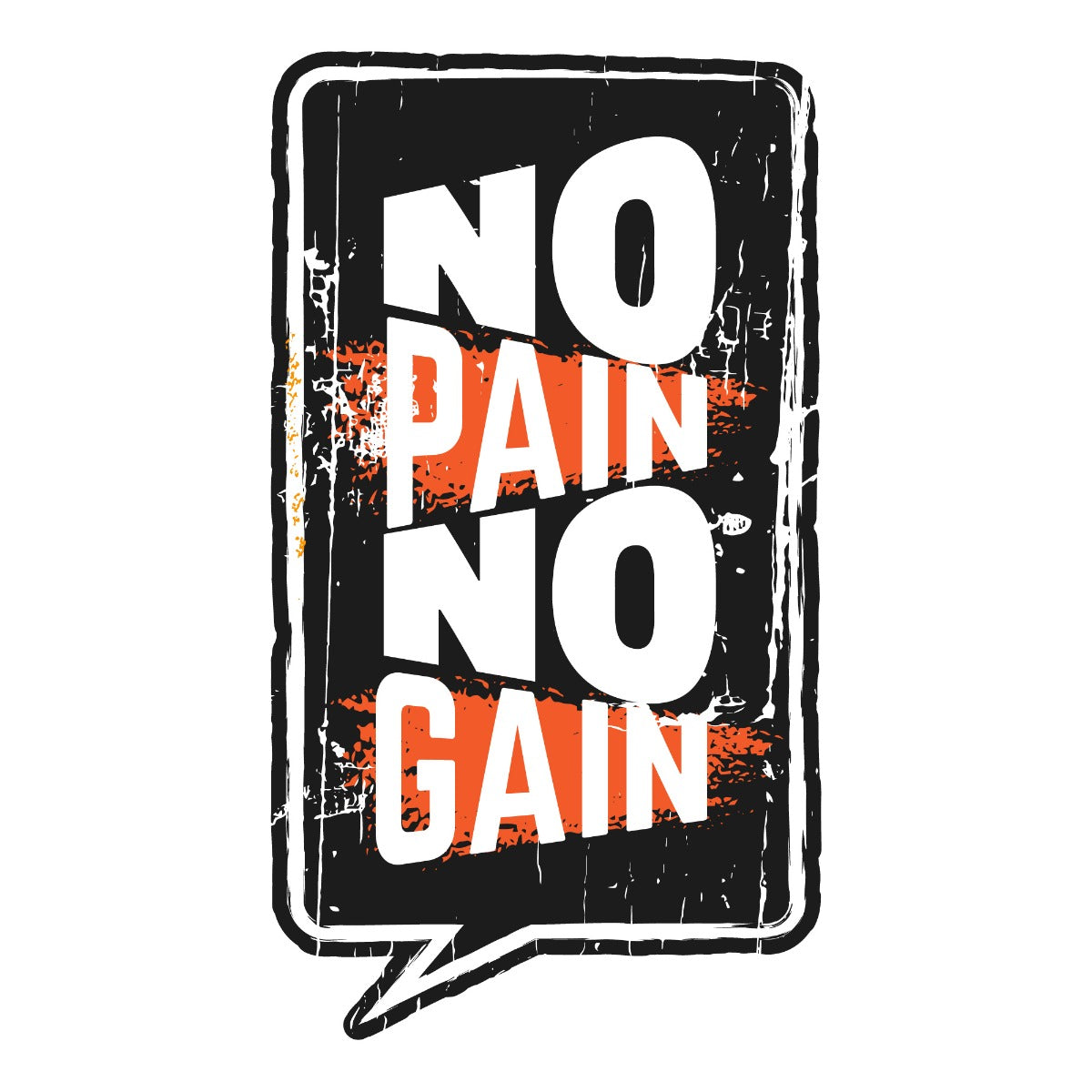 Gym Wall Sticker - No Pain No Gain Speech Bubble