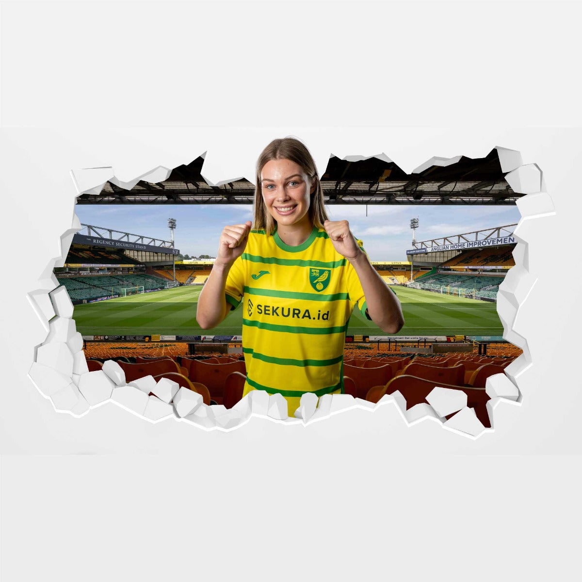 Norwich City FC - Alice Parker 23-24 Player Broken Wall Sicker