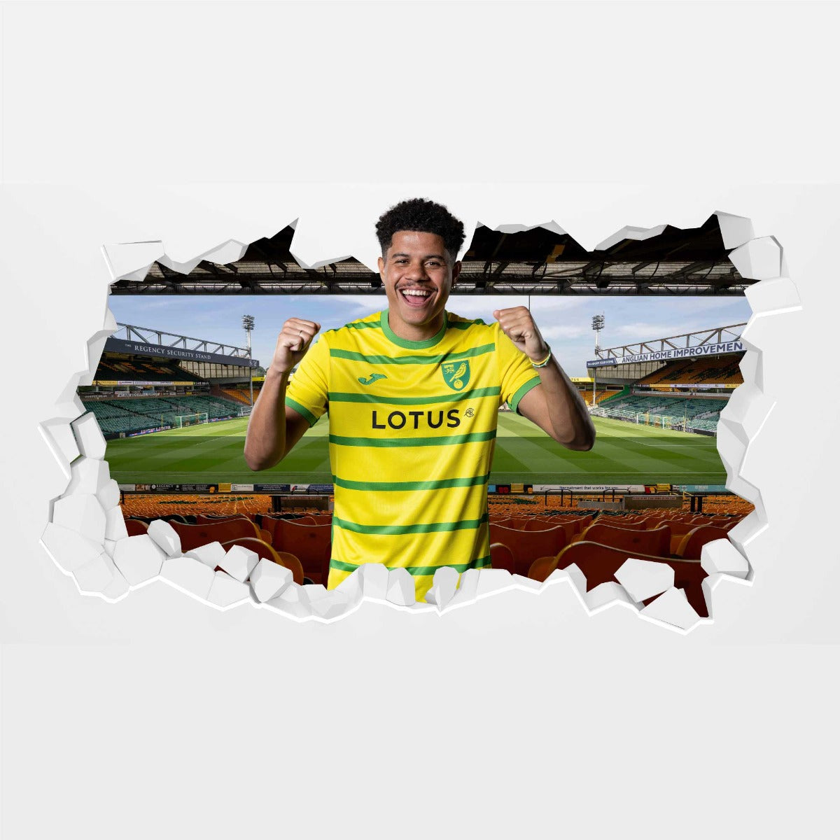Norwich City FC - Gabriel Sara 23-24 Player Broken Wall Sicker